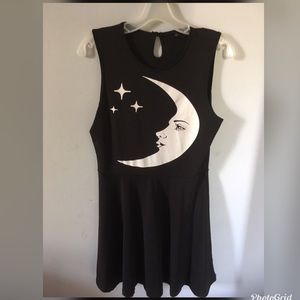 Moon print skater dress
